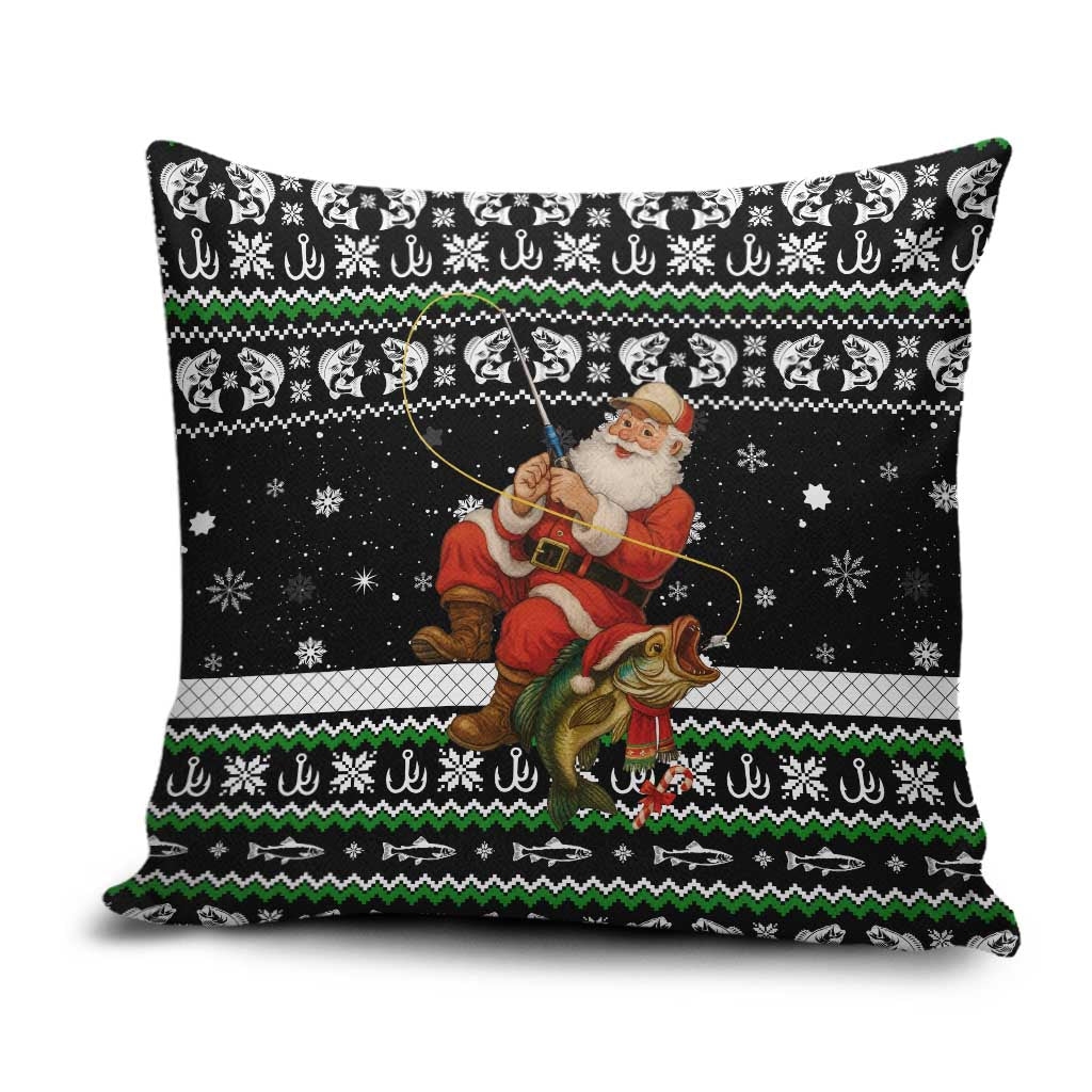 Santa Claus Fishing Christmas Pillow Cover Xmas Holiday Patterns - Wonder Print Shop