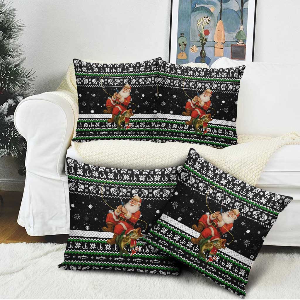 Santa Claus Fishing Christmas Pillow Cover Xmas Holiday Patterns - Wonder Print Shop