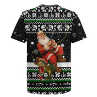 Santa Claus Fishing Christmas Rugby Jersey Xmas Holiday Patterns - Wonder Print Shop