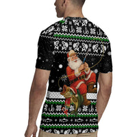 Santa Claus Fishing Christmas Rugby Jersey Xmas Holiday Patterns - Wonder Print Shop