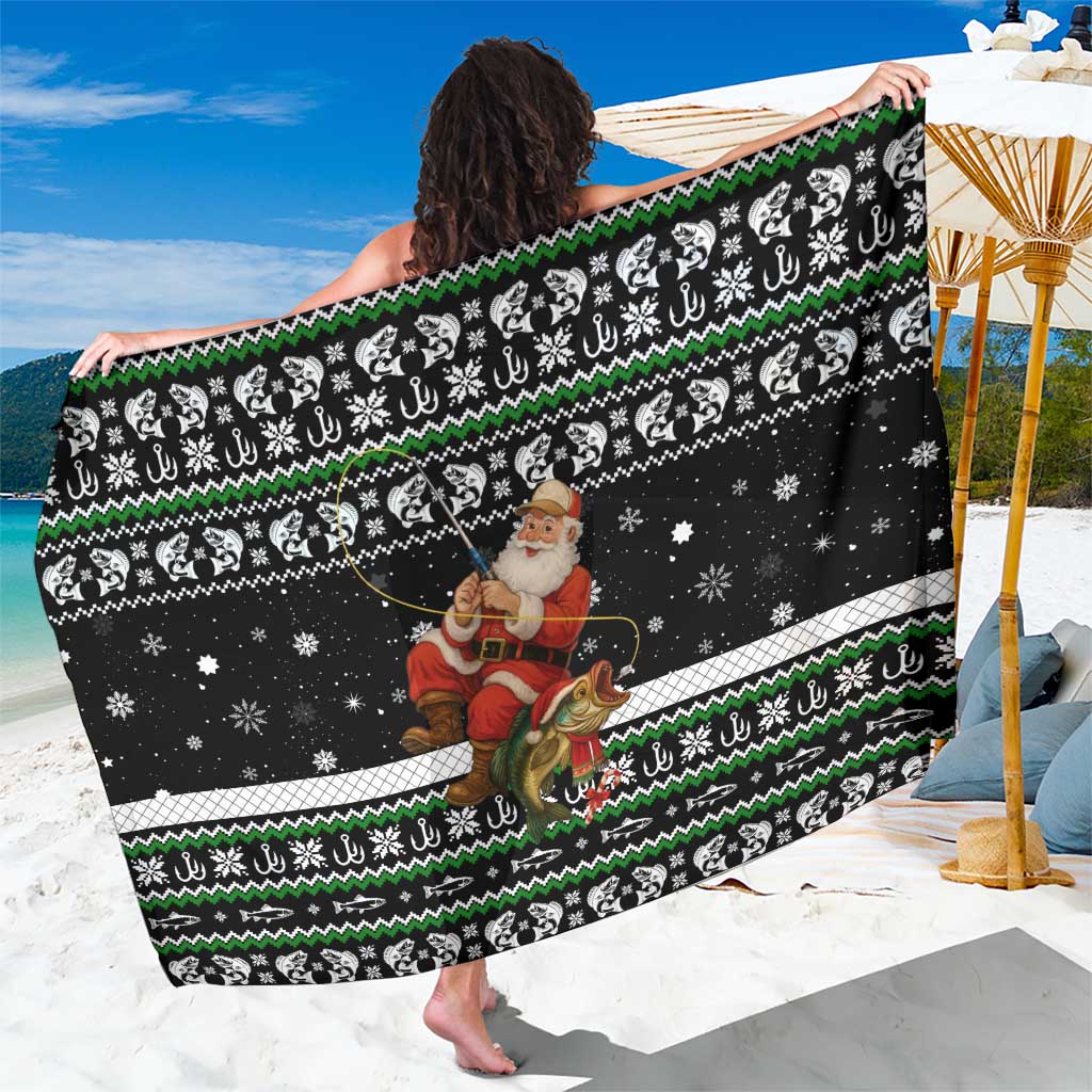 Santa Claus Fishing Christmas Sarong Xmas Holiday Patterns - Wonder Print Shop