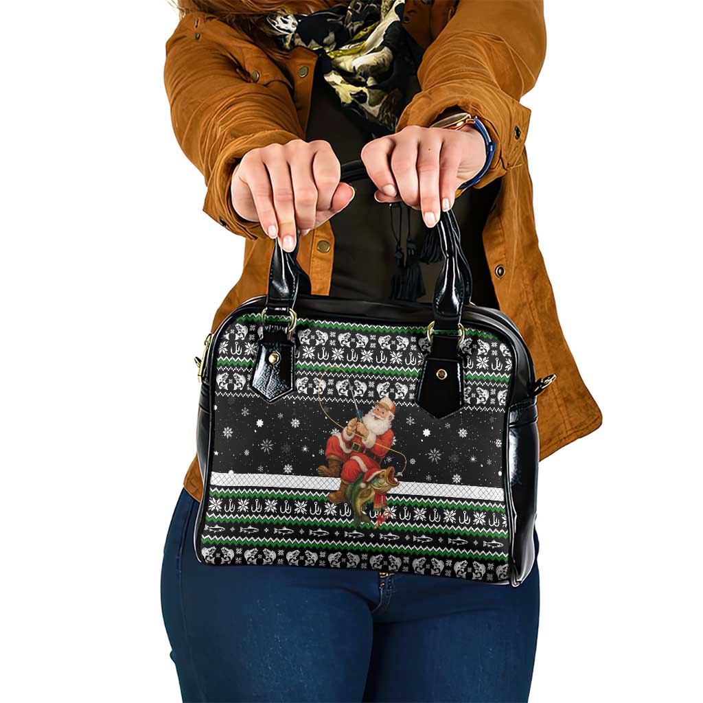 Santa Claus Fishing Christmas Shoulder Handbag Xmas Holiday Patterns - Wonder Print Shop