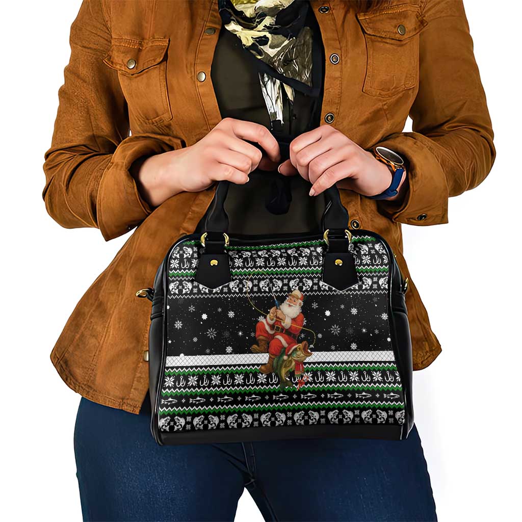 Santa Claus Fishing Christmas Shoulder Handbag Xmas Holiday Patterns - Wonder Print Shop