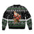 Santa Claus Fishing Christmas Sleeve Zip Bomber Jacket Xmas Holiday Patterns - Wonder Print Shop