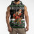 Santa Claus Fishing Christmas Sleeveless Hoodie Xmas Holiday Patterns - Wonder Print Shop