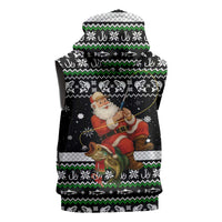 Santa Claus Fishing Christmas Sleeveless Zip Hoodie Xmas Holiday Patterns - Wonder Print Shop