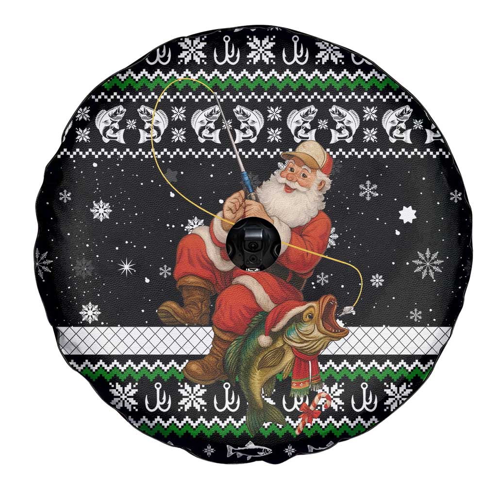 Santa Claus Fishing Christmas Spare Tire Cover Xmas Holiday Patterns - Wonder Print Shop