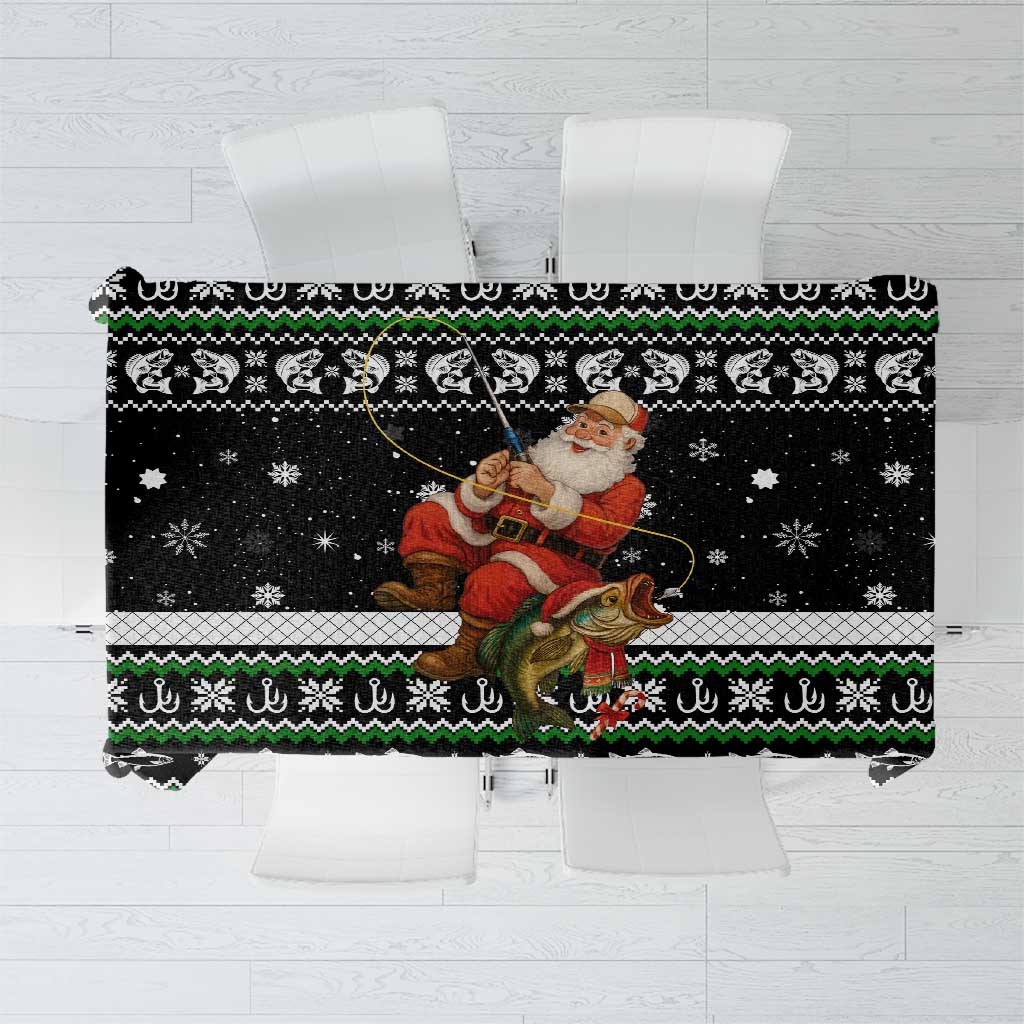 Santa Claus Fishing Christmas Tablecloth Xmas Holiday Patterns - Wonder Print Shop
