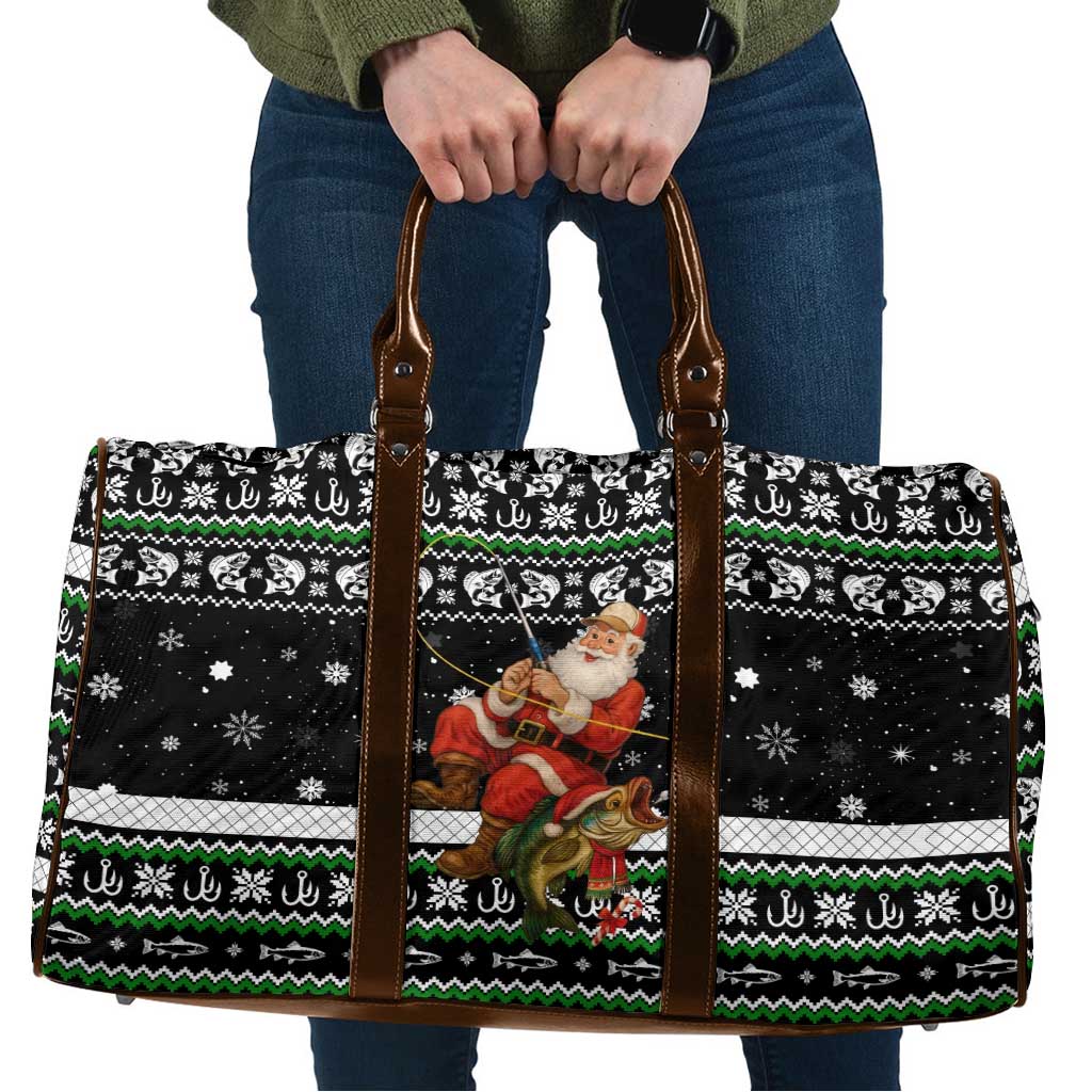 Santa Claus Fishing Christmas Travel Bag Xmas Holiday Patterns - Wonder Print Shop