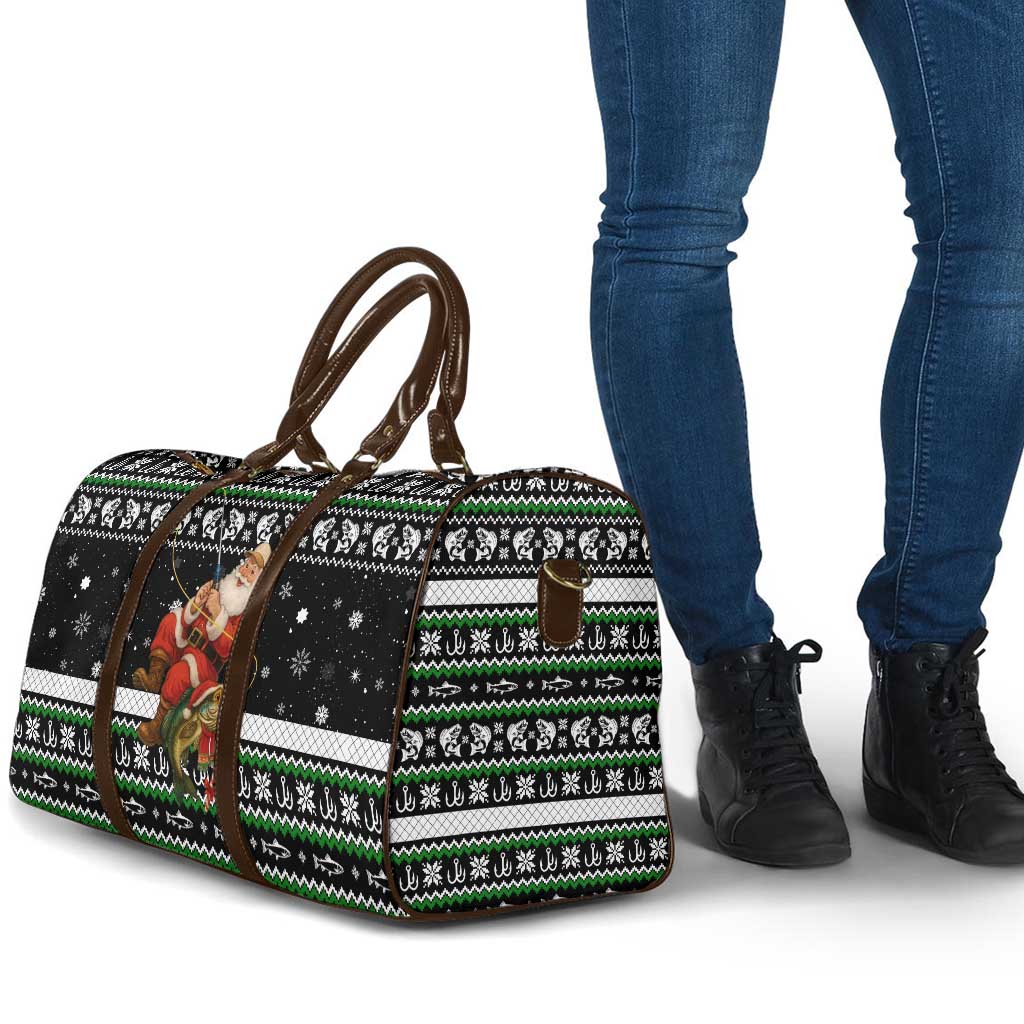Santa Claus Fishing Christmas Travel Bag Xmas Holiday Patterns - Wonder Print Shop