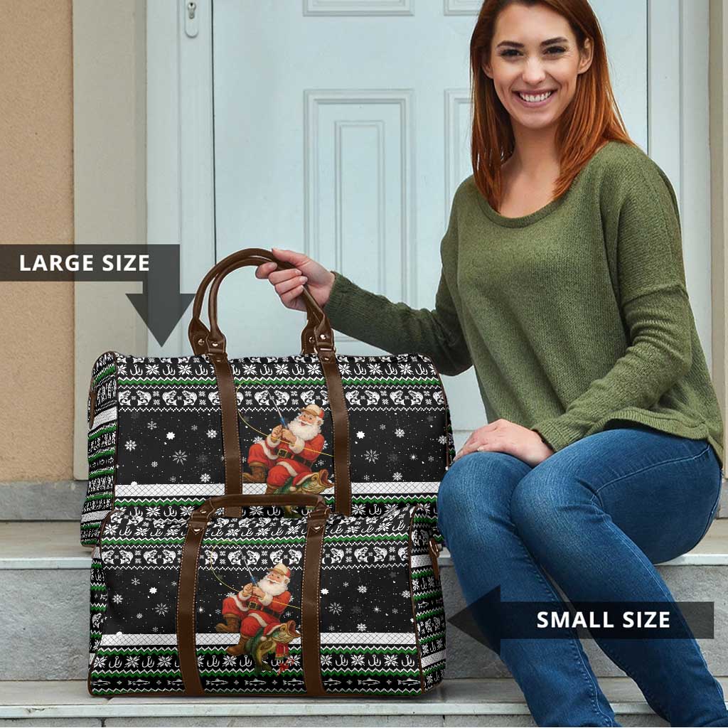 Santa Claus Fishing Christmas Travel Bag Xmas Holiday Patterns - Wonder Print Shop