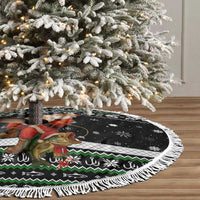 Santa Claus Fishing Christmas Tree Skirt Xmas Holiday Patterns - Wonder Print Shop