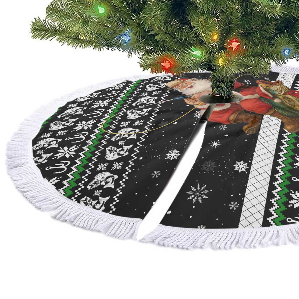 Santa Claus Fishing Christmas Tree Skirt Xmas Holiday Patterns - Wonder Print Shop
