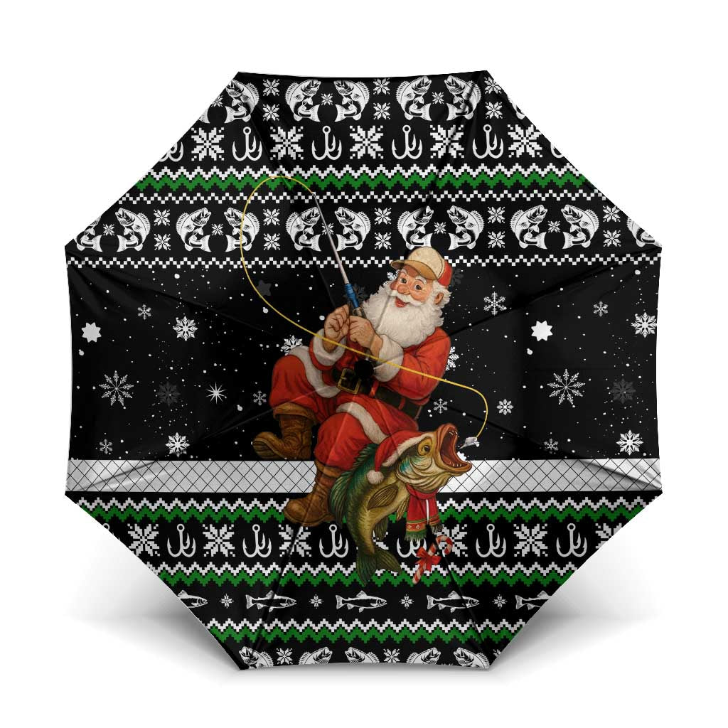 Santa Claus Fishing Christmas Umbrella Xmas Holiday Patterns - Wonder Print Shop