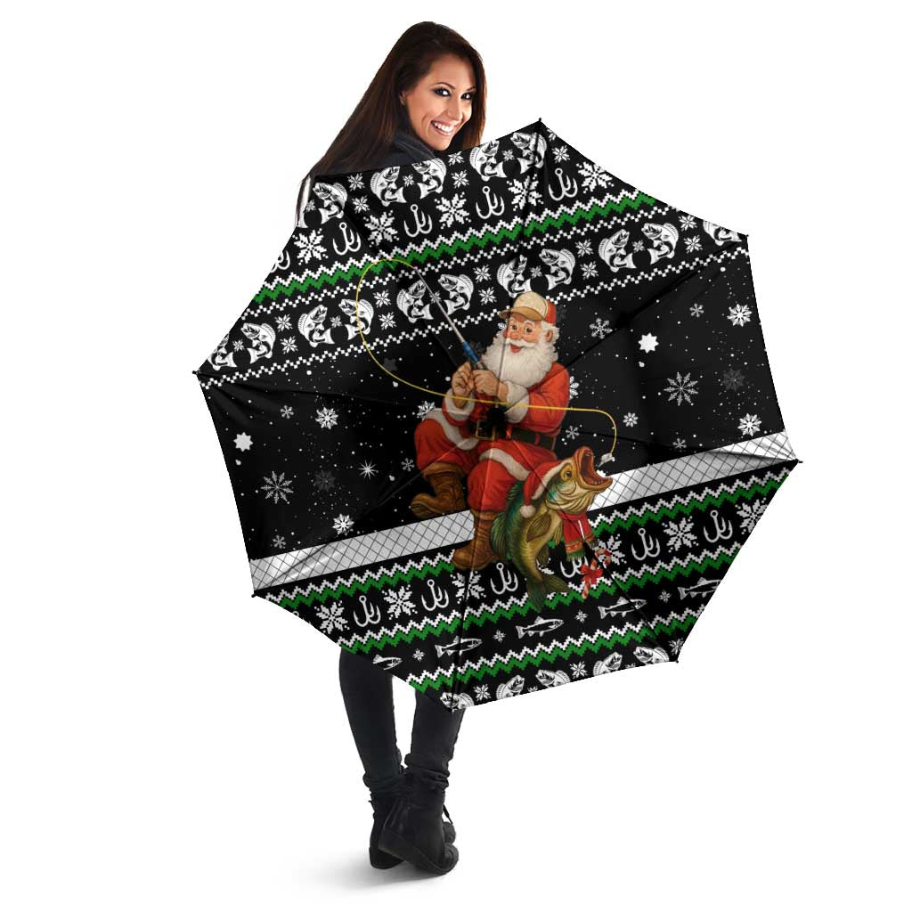Santa Claus Fishing Christmas Umbrella Xmas Holiday Patterns - Wonder Print Shop