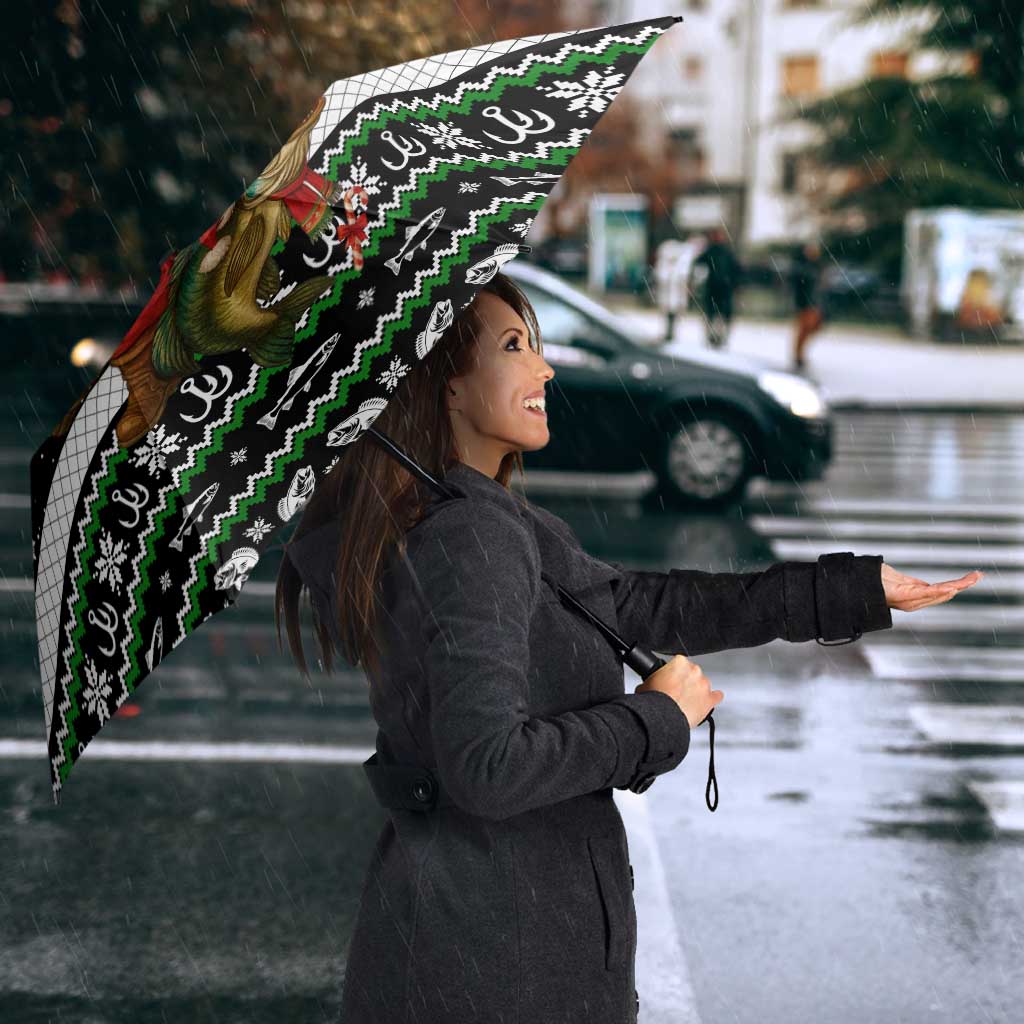 Santa Claus Fishing Christmas Umbrella Xmas Holiday Patterns - Wonder Print Shop