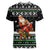 Santa Claus Fishing Christmas Women V-Neck T-Shirt Xmas Holiday Patterns - Wonder Print Shop