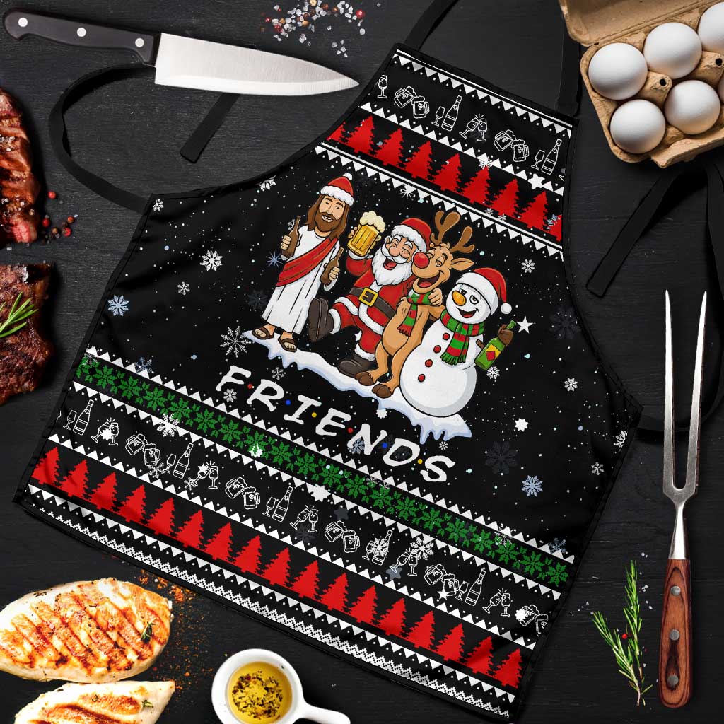 Santa Claus Jesus Friend of Christmas Apron Xmas Holiday Patterns - Wonder Print Shop