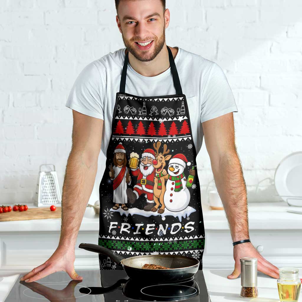 Santa Claus Jesus Friend of Christmas Apron Xmas Holiday Patterns - Wonder Print Shop