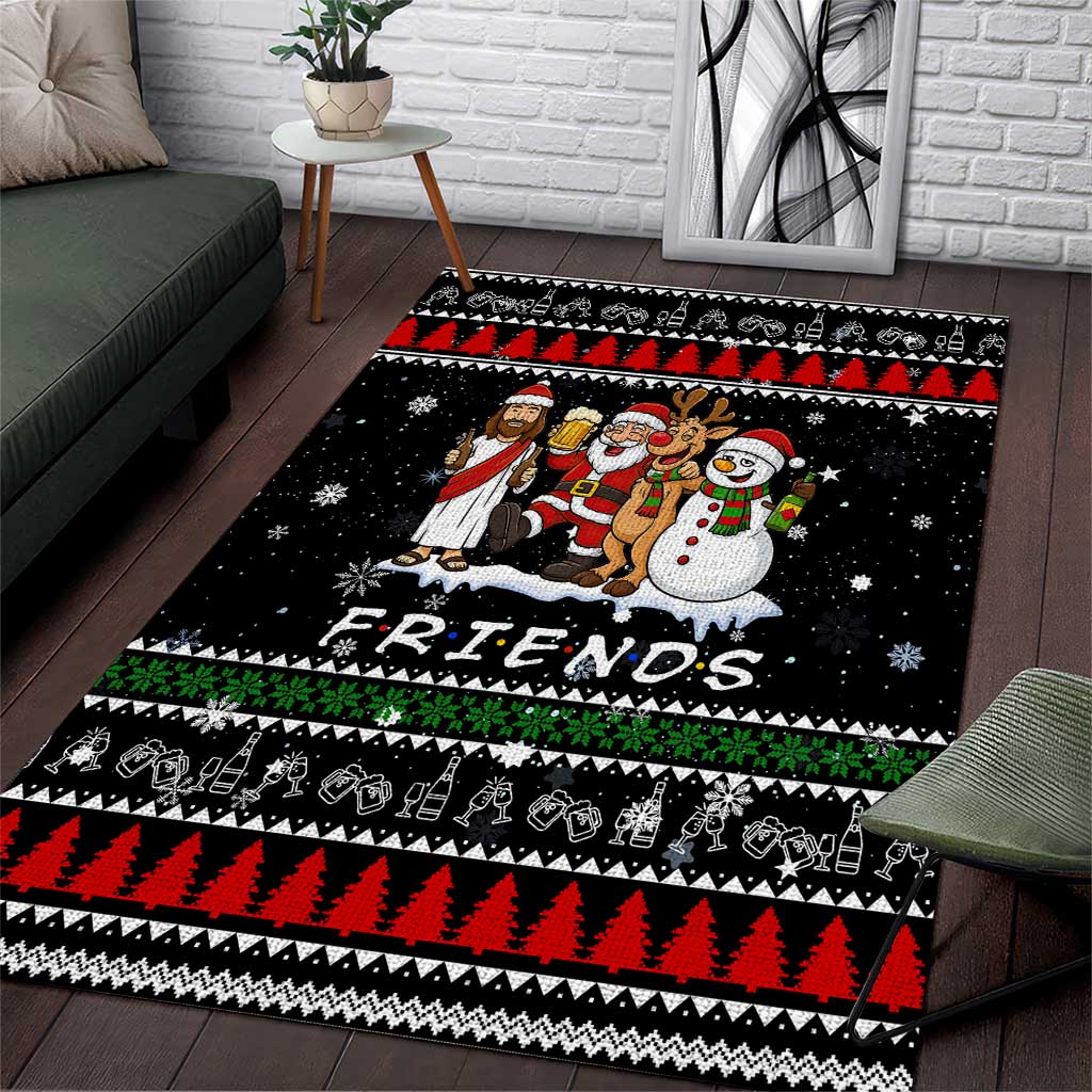 Santa Claus Jesus Friend of Christmas Area Rug Xmas Holiday Patterns - Wonder Print Shop
