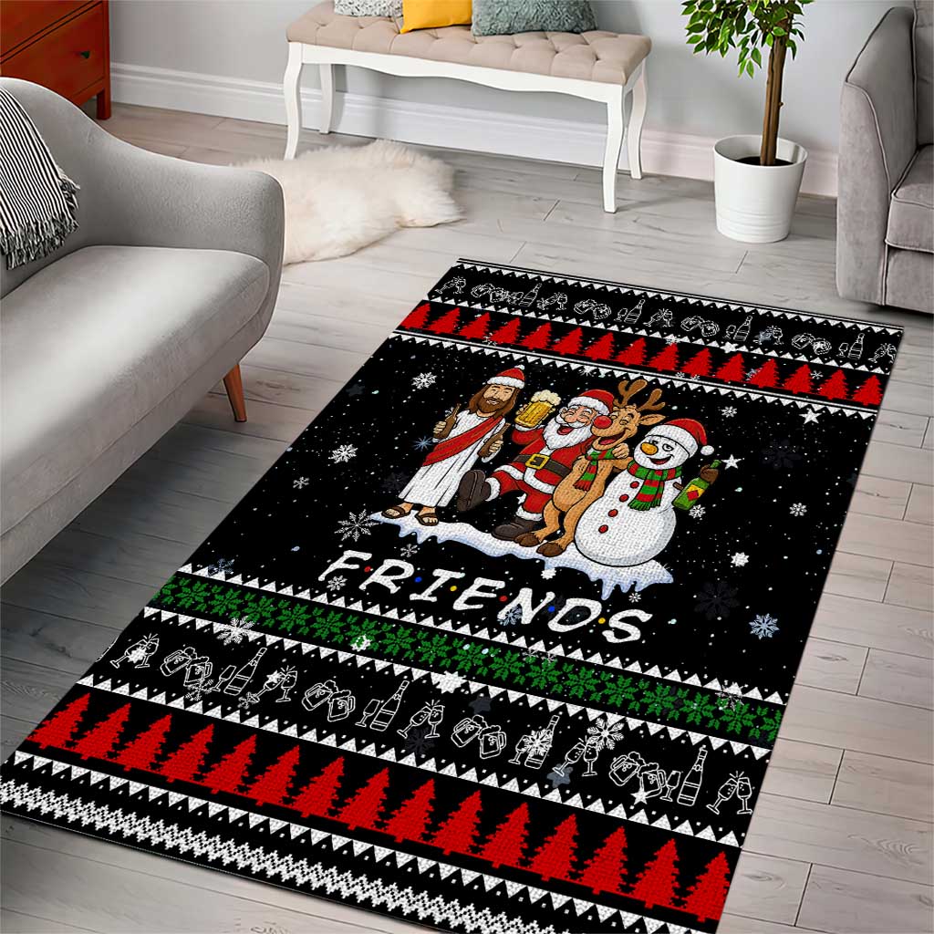 Santa Claus Jesus Friend of Christmas Area Rug Xmas Holiday Patterns - Wonder Print Shop
