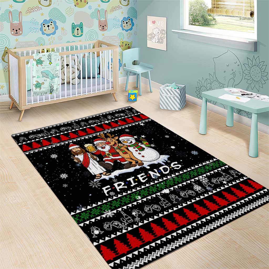 Santa Claus Jesus Friend of Christmas Area Rug Xmas Holiday Patterns - Wonder Print Shop