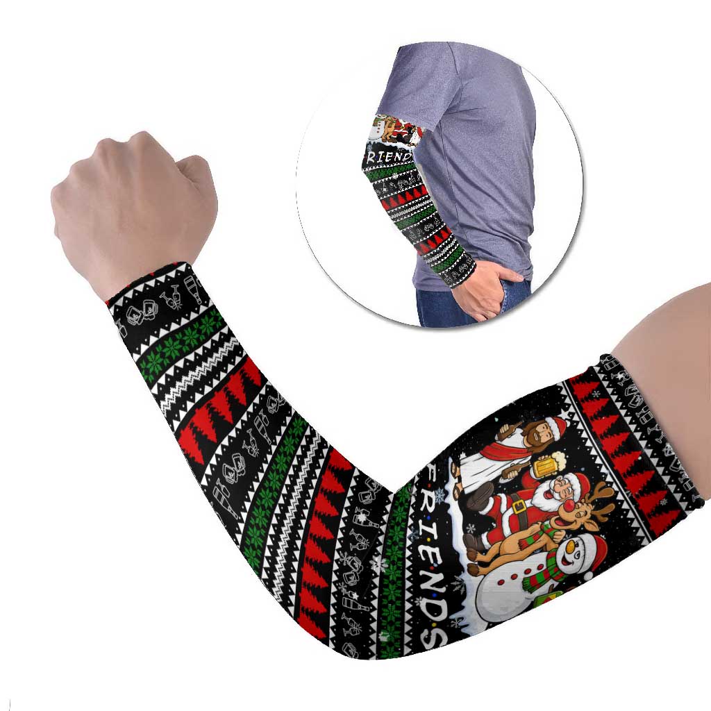 Santa Claus Jesus Friend of Christmas Arm Sleeves Xmas Holiday Patterns - Wonder Print Shop
