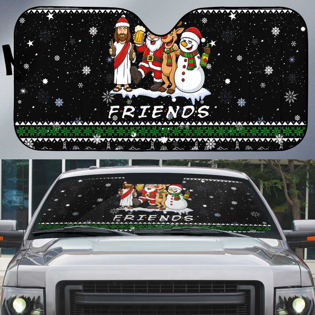 Santa Claus Jesus Friend of Christmas Auto Sun Shade Xmas Holiday Patterns - Wonder Print Shop