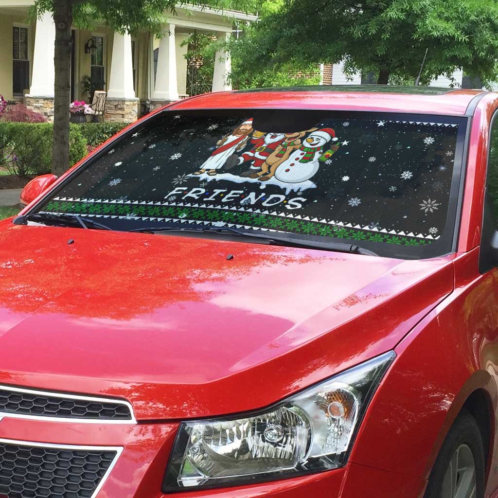 Santa Claus Jesus Friend of Christmas Auto Sun Shade Xmas Holiday Patterns - Wonder Print Shop