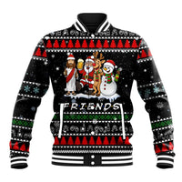 Santa Claus Jesus Friend of Christmas Baseball Jacket Xmas Holiday Patterns - Wonder Print Shop