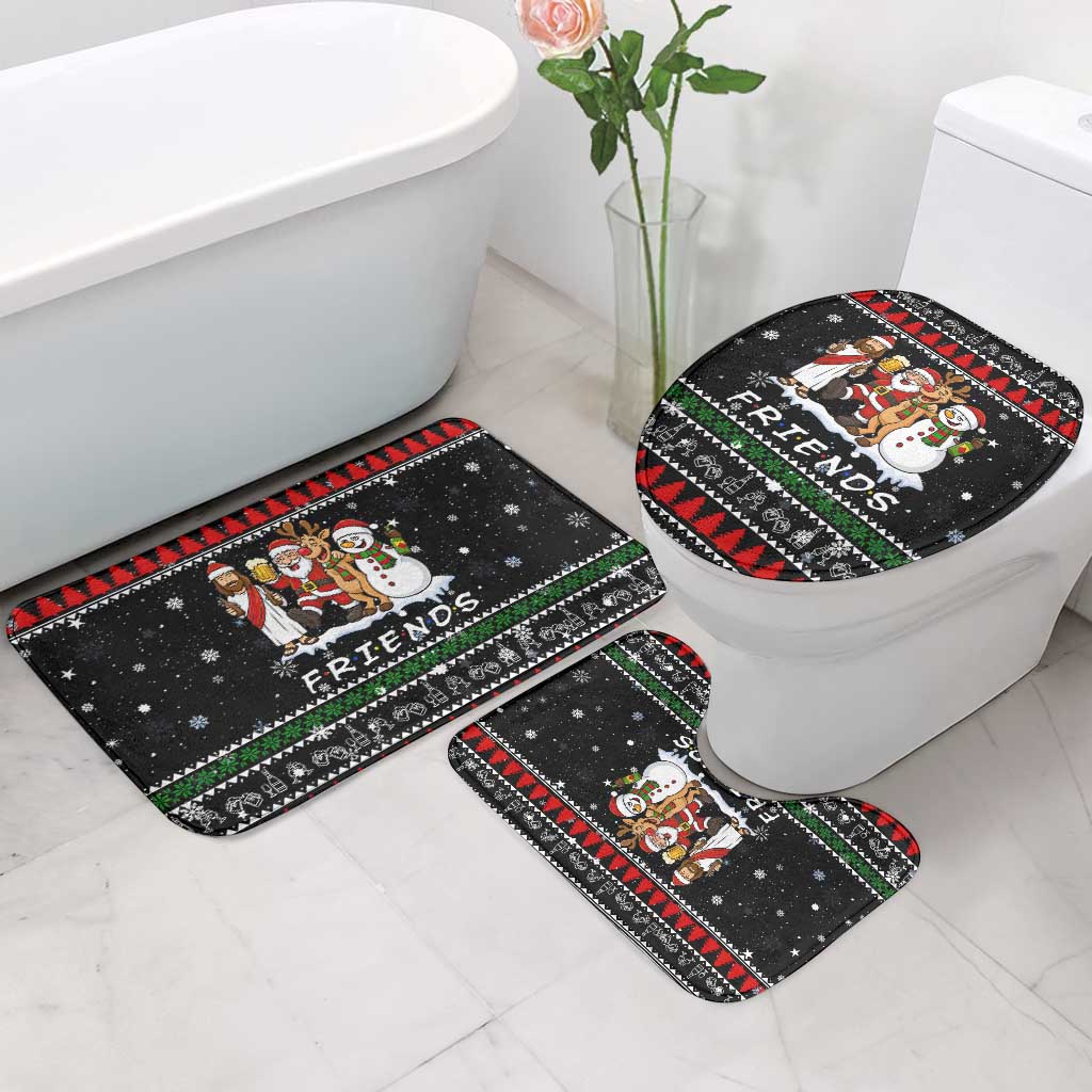 Santa Claus Jesus Friend of Christmas Bathroom Set Xmas Holiday Patterns - Wonder Print Shop