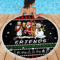 Santa Claus Jesus Friend of Christmas Beach Blanket Xmas Holiday Patterns - Wonder Print Shop