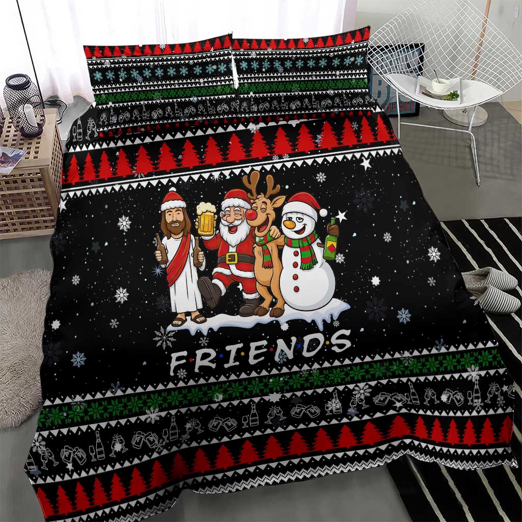 Santa Claus Jesus Friend of Christmas Bedding Set Xmas Holiday Patterns - Wonder Print Shop