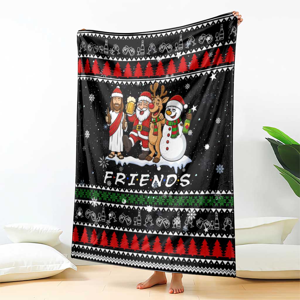 Santa Claus Jesus Friend of Christmas Blanket Xmas Holiday Patterns - Wonder Print Shop
