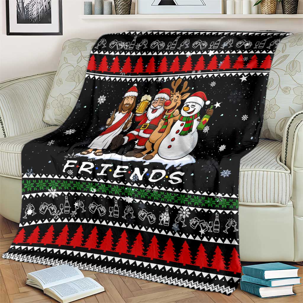 Santa Claus Jesus Friend of Christmas Blanket Xmas Holiday Patterns - Wonder Print Shop
