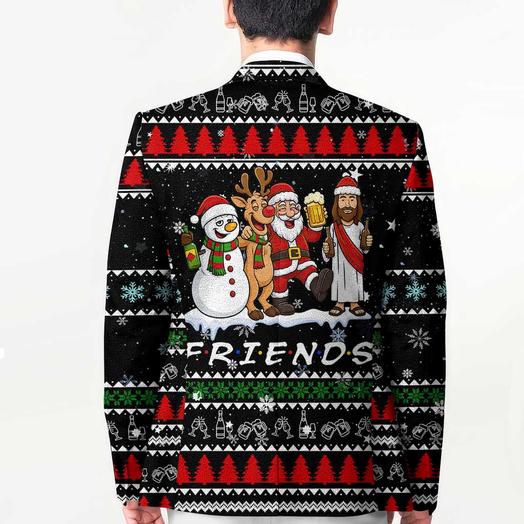Santa Claus Jesus Friend of Christmas Blazer Xmas Holiday Patterns - Wonder Print Shop