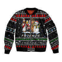 Santa Claus Jesus Friend of Christmas Bomber Jacket Xmas Holiday Patterns - Wonder Print Shop