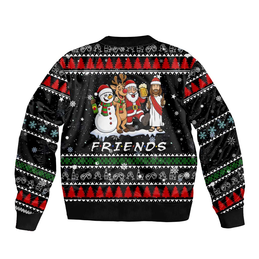 Santa Claus Jesus Friend of Christmas Bomber Jacket Xmas Holiday Patterns - Wonder Print Shop