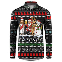 Santa Claus Jesus Friend of Christmas Button Sweatshirt Xmas Holiday Patterns - Wonder Print Shop
