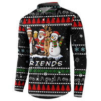 Santa Claus Jesus Friend of Christmas Button Sweatshirt Xmas Holiday Patterns - Wonder Print Shop