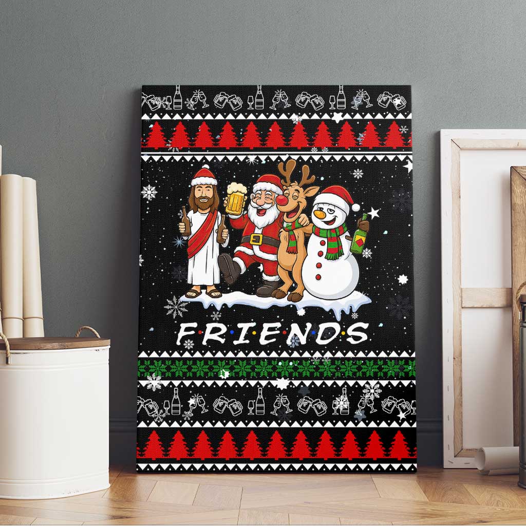 Santa Claus Jesus Friend of Christmas Canvas Wall Art Xmas Holiday Patterns - Wonder Print Shop