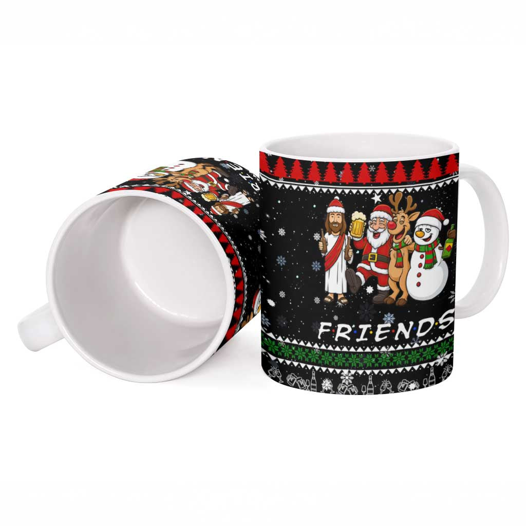 Santa Claus Jesus Friend of Christmas Ceramic Mug Xmas Holiday Patterns - Wonder Print Shop