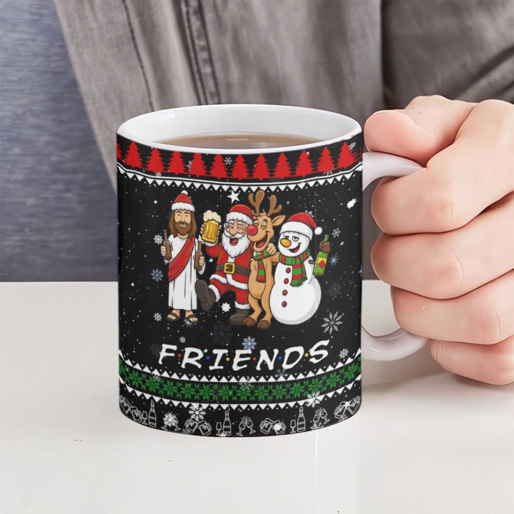 Santa Claus Jesus Friend of Christmas Ceramic Mug Xmas Holiday Patterns - Wonder Print Shop