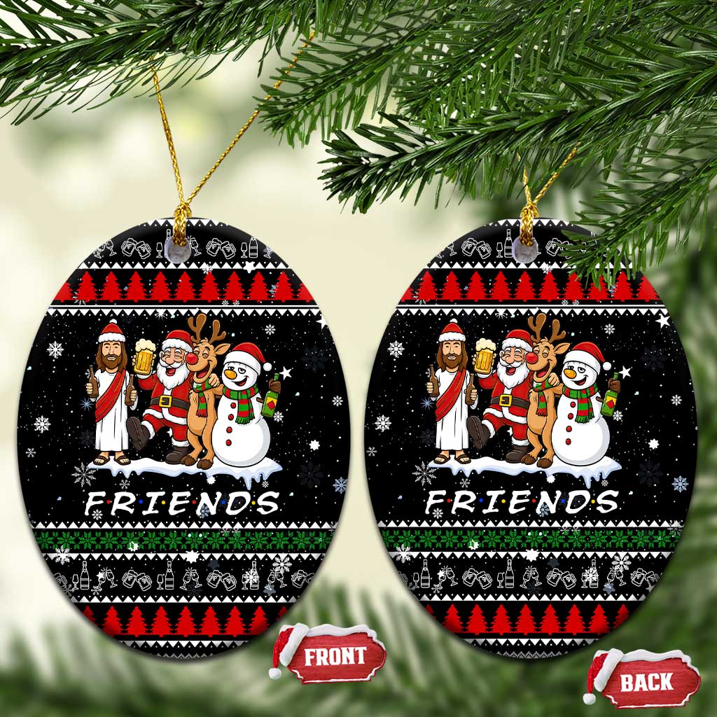 Santa Claus Jesus Friend of Christmas Ceramic Ornament Xmas Holiday Patterns - Wonder Print Shop
