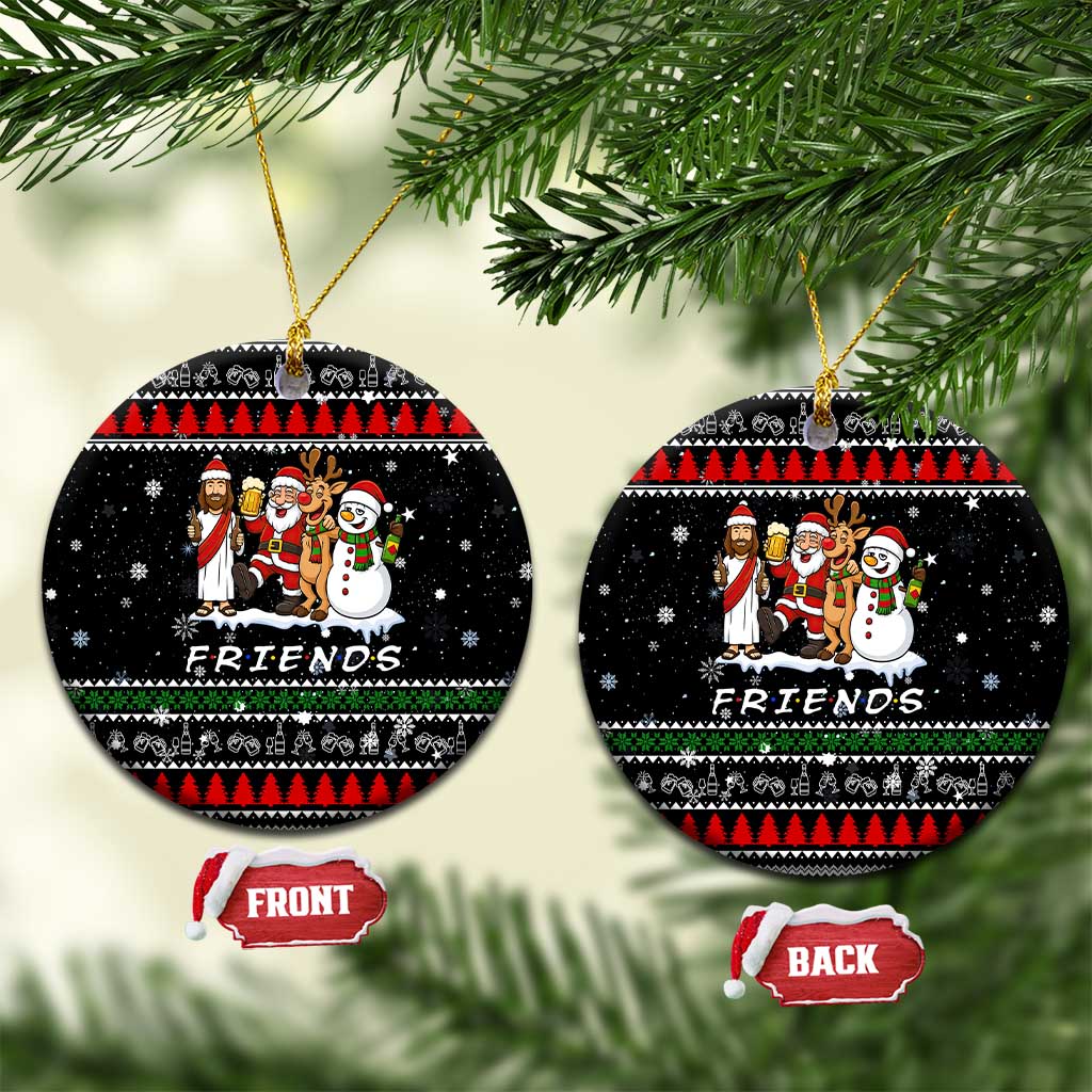 Santa Claus Jesus Friend of Christmas Ceramic Ornament Xmas Holiday Patterns - Wonder Print Shop