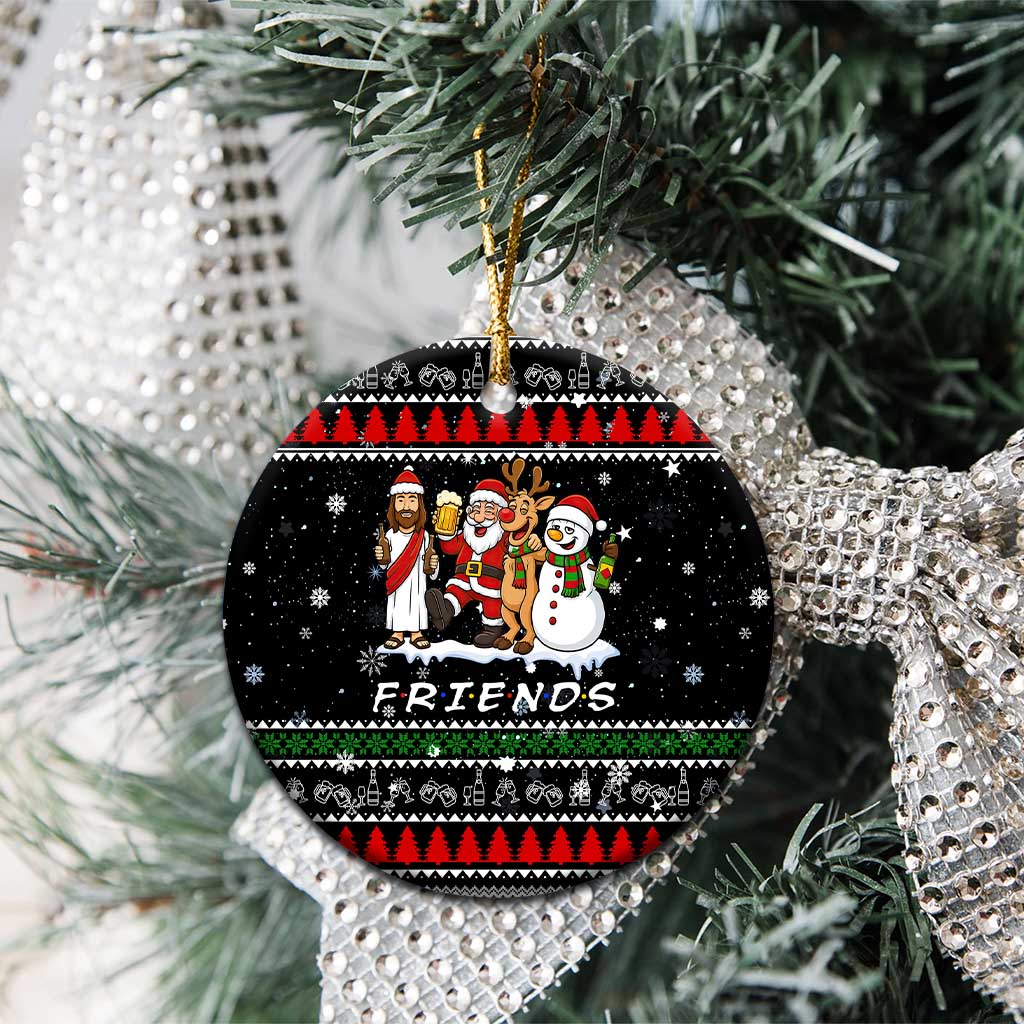 Santa Claus Jesus Friend of Christmas Ceramic Ornament Xmas Holiday Patterns - Wonder Print Shop