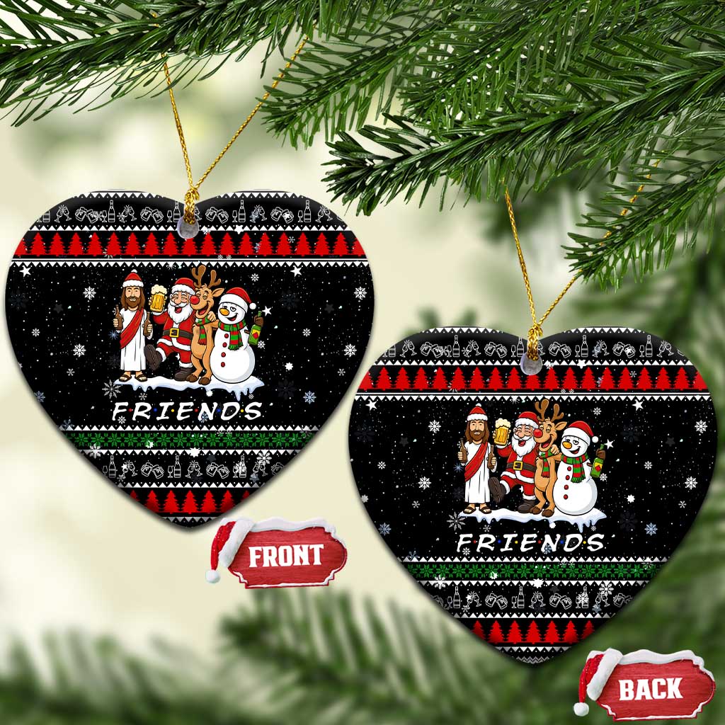 Santa Claus Jesus Friend of Christmas Ceramic Ornament Xmas Holiday Patterns - Wonder Print Shop