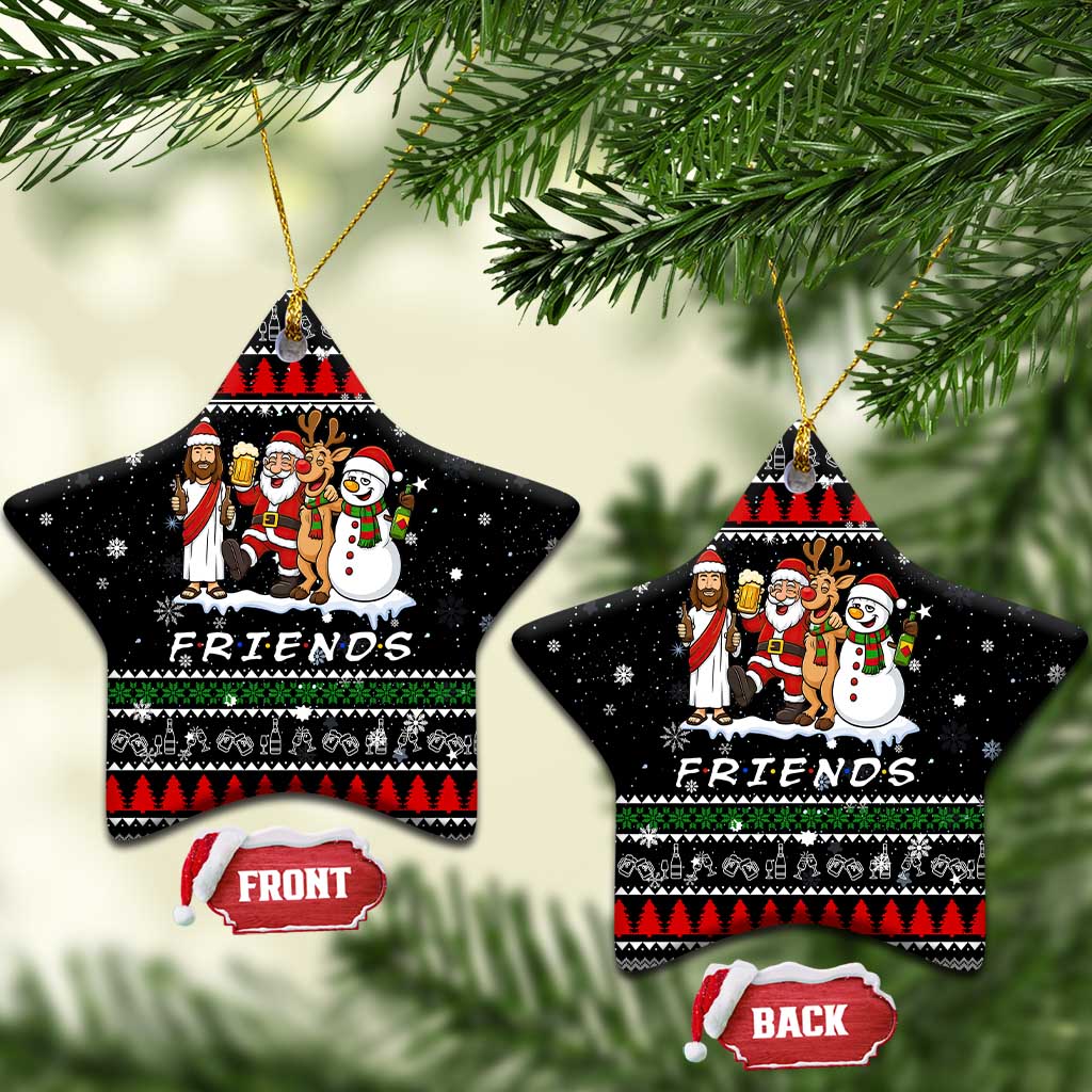 Santa Claus Jesus Friend of Christmas Ceramic Ornament Xmas Holiday Patterns - Wonder Print Shop