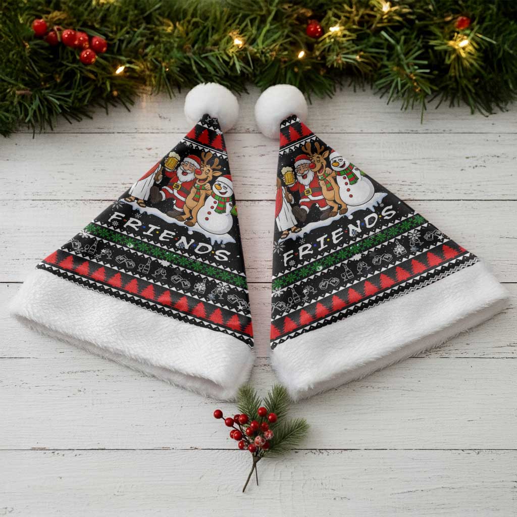 Santa Claus Jesus Friend of Christmas Santa Hat Xmas Holiday Patterns - Wonder Print Shop