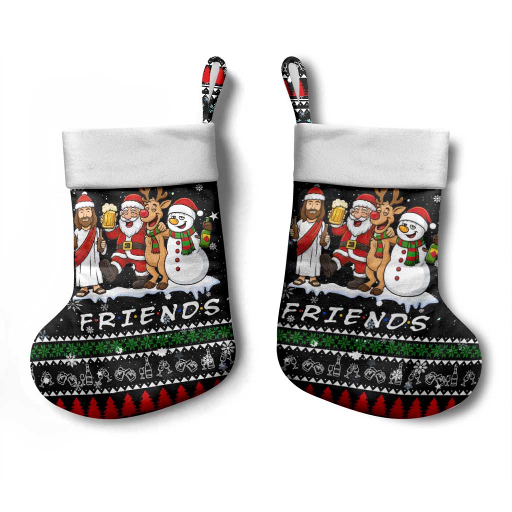 Santa Claus Jesus Friend of Christmas Stocking Xmas Holiday Patterns - Wonder Print Shop